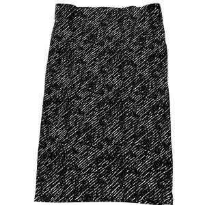Apt 6 Straight Pencil Stretch Lined Skirt - Black White Geometric - Medium